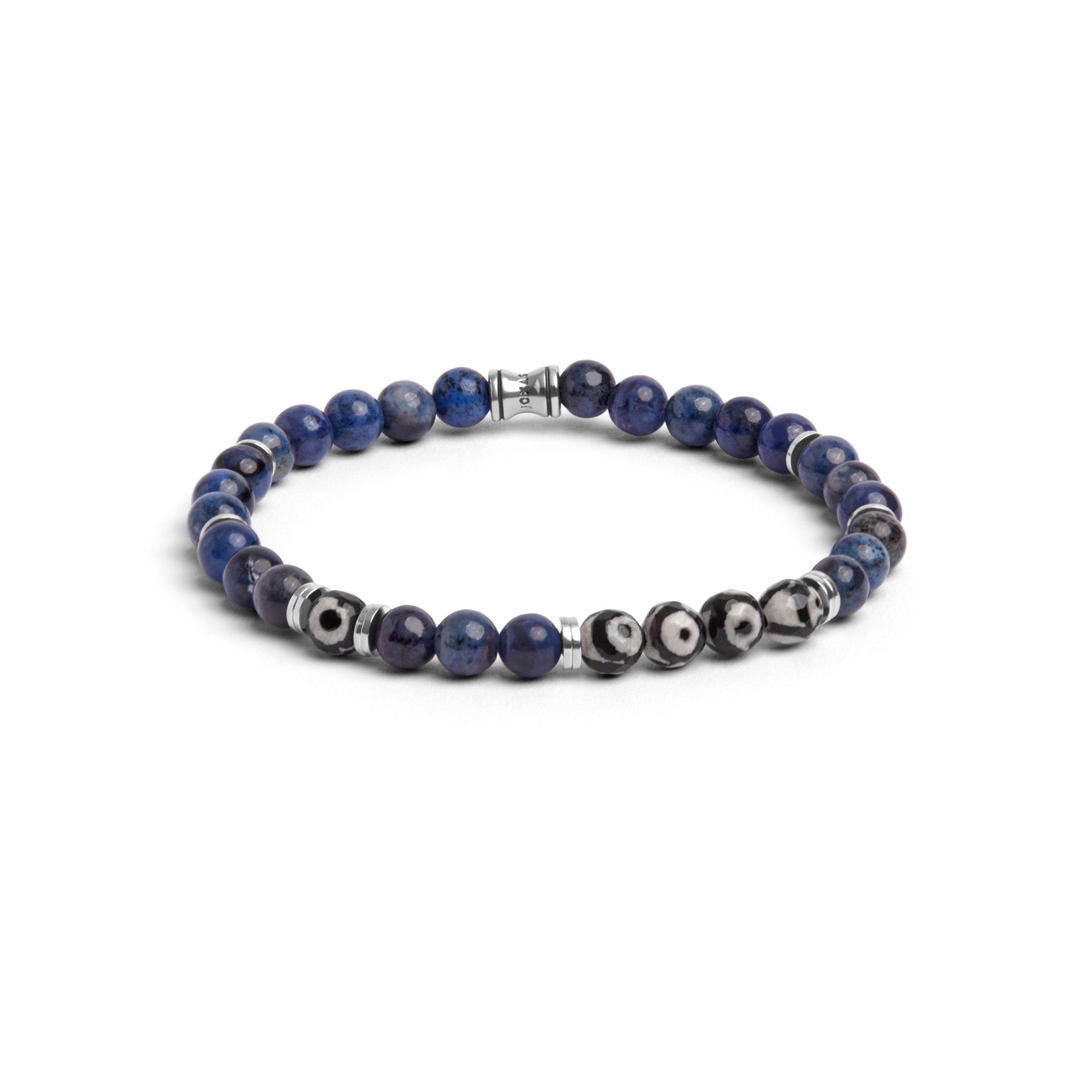 Jonas Studio Men's Pattern Eye Gemstone Beaded Bracelet