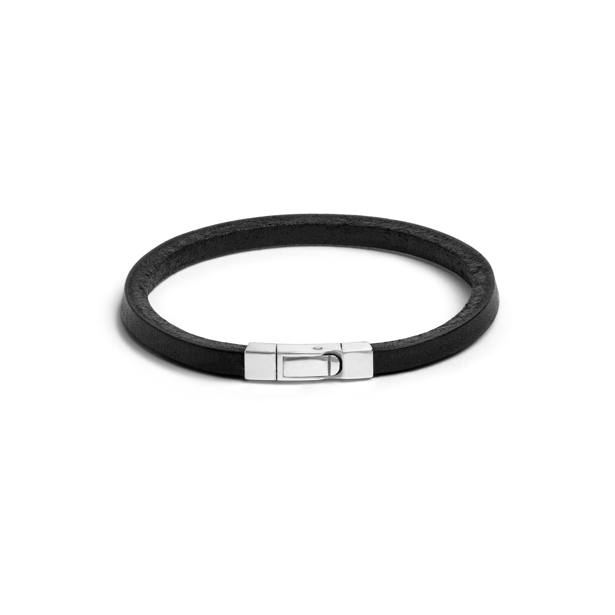 Jonas Studio Men's Squared Black Leather Bracelet | Barrow Bracelet