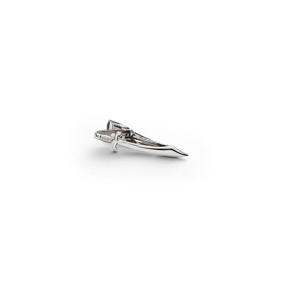 Ace Tie Bar - Cutting Edge Handcrafted Rhodium-Plated Brass Clip - Jonas Studio